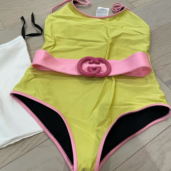 gucci pink leopard swimsuit